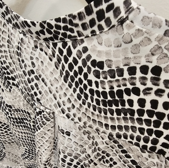 H&M White Black Gray Patterned Sleeveless Shirt Dress Size 2 - Picture 5 of 16